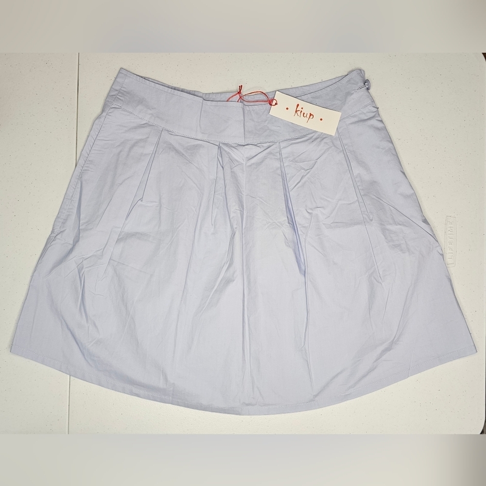 Kiup Skater Skirt A-line 100% Cotton Pastel Light Blue Mini Size Large
